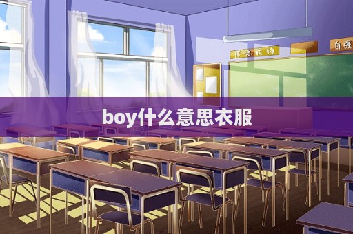 boy什么意思衣服